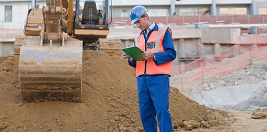 Mature man on construction site